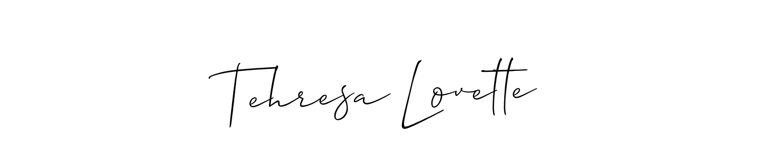 Similarly Allison_Script is the best handwritten signature design. Signature creator online .You can use it as an online autograph creator for name Tehresa Lovette. Tehresa Lovette signature style 2 images and pictures png