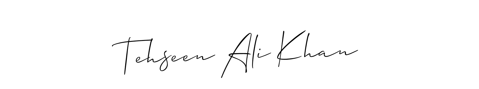 You should practise on your own different ways (Allison_Script) to write your name (Tehseen Ali Khan) in signature. don't let someone else do it for you. Tehseen Ali Khan signature style 2 images and pictures png