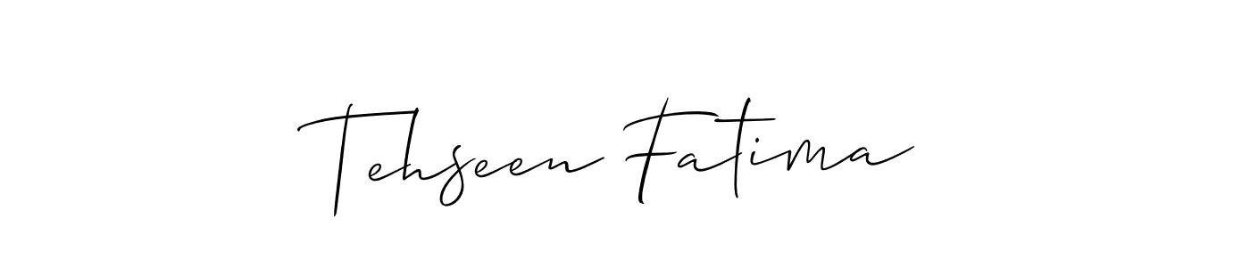 It looks lik you need a new signature style for name Tehseen Fatima. Design unique handwritten (Allison_Script) signature with our free signature maker in just a few clicks. Tehseen Fatima signature style 2 images and pictures png