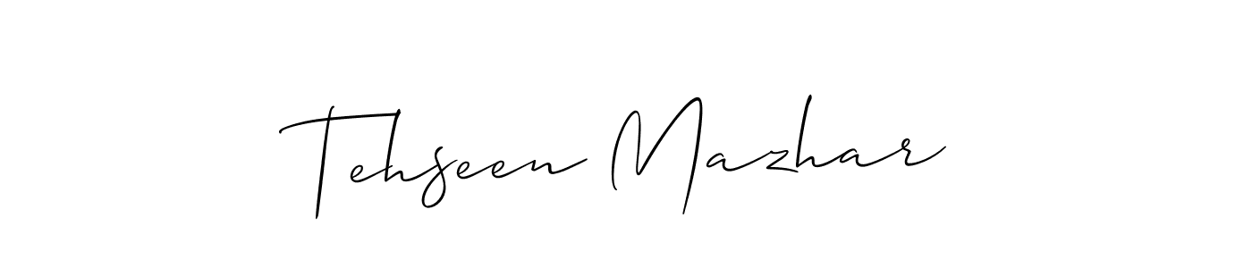 Design your own signature with our free online signature maker. With this signature software, you can create a handwritten (Allison_Script) signature for name Tehseen Mazhar. Tehseen Mazhar signature style 2 images and pictures png