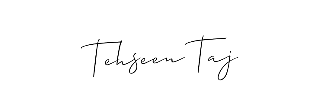 How to make Tehseen Taj name signature. Use Allison_Script style for creating short signs online. This is the latest handwritten sign. Tehseen Taj signature style 2 images and pictures png