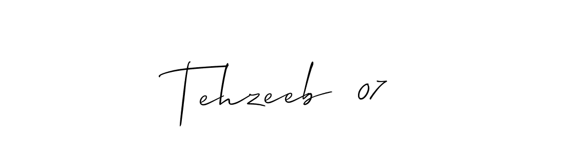 Also You can easily find your signature by using the search form. We will create Tehzeeb  07 name handwritten signature images for you free of cost using Allison_Script sign style. Tehzeeb  07 signature style 2 images and pictures png