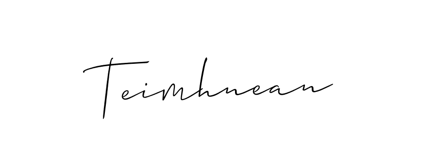Similarly Allison_Script is the best handwritten signature design. Signature creator online .You can use it as an online autograph creator for name Teimhnean. Teimhnean signature style 2 images and pictures png