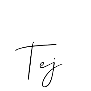 The best way (Allison_Script) to make a short signature is to pick only two or three words in your name. The name Tej include a total of six letters. For converting this name. Tej signature style 2 images and pictures png