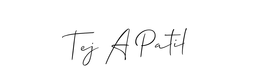 Use a signature maker to create a handwritten signature online. With this signature software, you can design (Allison_Script) your own signature for name Tej A Patil. Tej A Patil signature style 2 images and pictures png