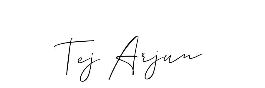 Use a signature maker to create a handwritten signature online. With this signature software, you can design (Allison_Script) your own signature for name Tej Arjun. Tej Arjun signature style 2 images and pictures png