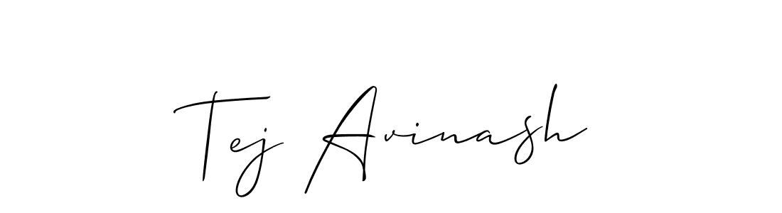 Make a beautiful signature design for name Tej Avinash. With this signature (Allison_Script) style, you can create a handwritten signature for free. Tej Avinash signature style 2 images and pictures png