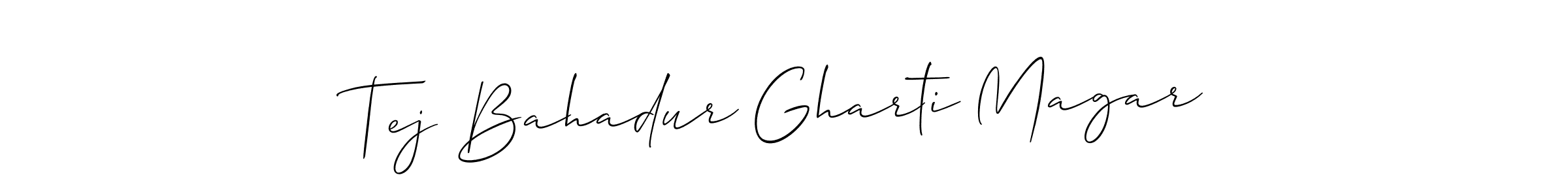 You should practise on your own different ways (Allison_Script) to write your name (Tej Bahadur Gharti Magar) in signature. don't let someone else do it for you. Tej Bahadur Gharti Magar signature style 2 images and pictures png