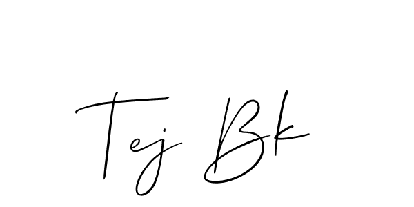 Allison_Script is a professional signature style that is perfect for those who want to add a touch of class to their signature. It is also a great choice for those who want to make their signature more unique. Get Tej Bk name to fancy signature for free. Tej Bk signature style 2 images and pictures png