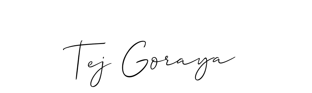 Best and Professional Signature Style for Tej Goraya. Allison_Script Best Signature Style Collection. Tej Goraya signature style 2 images and pictures png