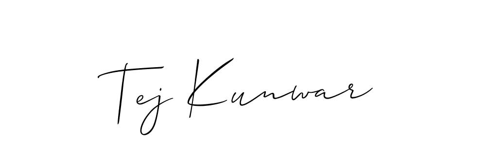 This is the best signature style for the Tej Kunwar name. Also you like these signature font (Allison_Script). Mix name signature. Tej Kunwar signature style 2 images and pictures png