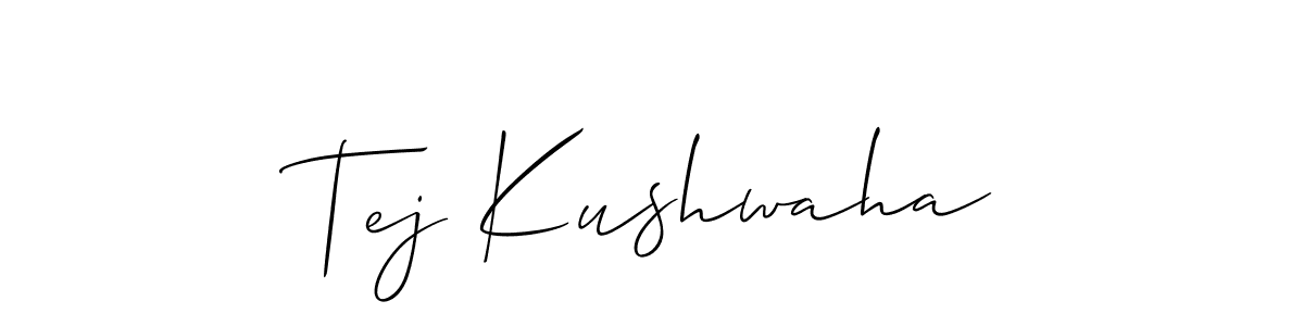 Design your own signature with our free online signature maker. With this signature software, you can create a handwritten (Allison_Script) signature for name Tej Kushwaha. Tej Kushwaha signature style 2 images and pictures png