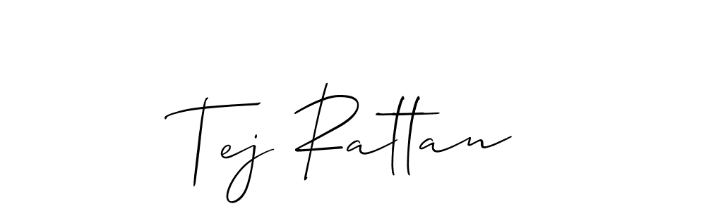 Make a beautiful signature design for name Tej Rattan. With this signature (Allison_Script) style, you can create a handwritten signature for free. Tej Rattan signature style 2 images and pictures png