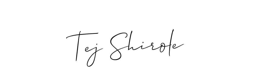 Similarly Allison_Script is the best handwritten signature design. Signature creator online .You can use it as an online autograph creator for name Tej Shirole. Tej Shirole signature style 2 images and pictures png