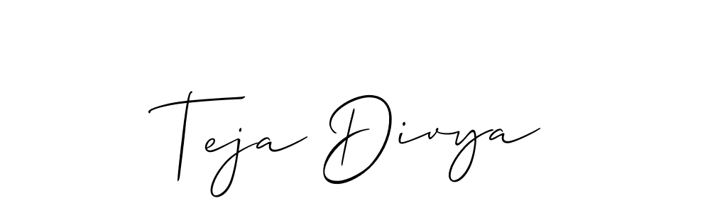 Best and Professional Signature Style for Teja Divya. Allison_Script Best Signature Style Collection. Teja Divya signature style 2 images and pictures png
