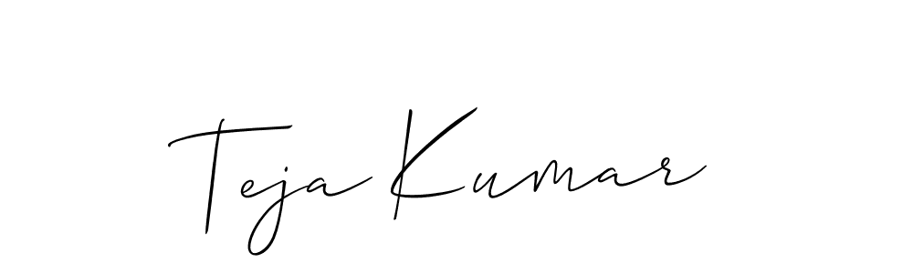 This is the best signature style for the Teja Kumar name. Also you like these signature font (Allison_Script). Mix name signature. Teja Kumar signature style 2 images and pictures png