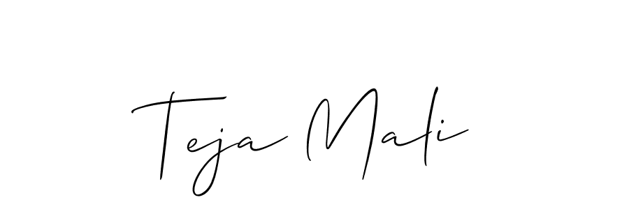 Allison_Script is a professional signature style that is perfect for those who want to add a touch of class to their signature. It is also a great choice for those who want to make their signature more unique. Get Teja Mali name to fancy signature for free. Teja Mali signature style 2 images and pictures png