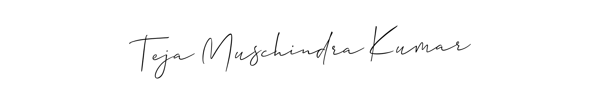 Make a beautiful signature design for name Teja Muschindra Kumar. With this signature (Allison_Script) style, you can create a handwritten signature for free. Teja Muschindra Kumar signature style 2 images and pictures png