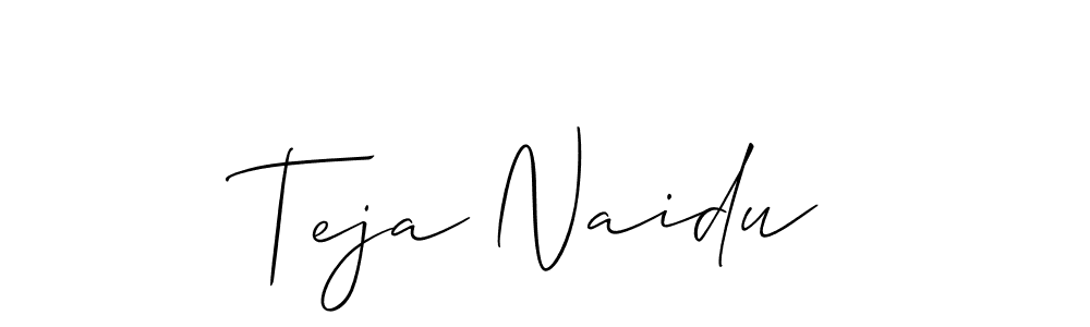 How to make Teja Naidu name signature. Use Allison_Script style for creating short signs online. This is the latest handwritten sign. Teja Naidu signature style 2 images and pictures png