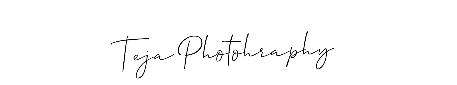 Make a beautiful signature design for name Teja Photohraphy. With this signature (Allison_Script) style, you can create a handwritten signature for free. Teja Photohraphy signature style 2 images and pictures png
