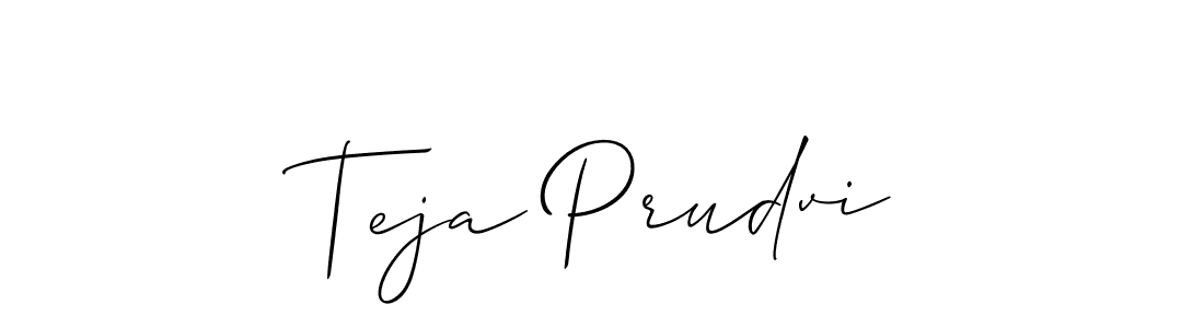 The best way (Allison_Script) to make a short signature is to pick only two or three words in your name. The name Teja Prudvi include a total of six letters. For converting this name. Teja Prudvi signature style 2 images and pictures png