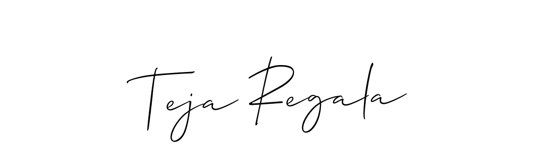 Similarly Allison_Script is the best handwritten signature design. Signature creator online .You can use it as an online autograph creator for name Teja Regala. Teja Regala signature style 2 images and pictures png