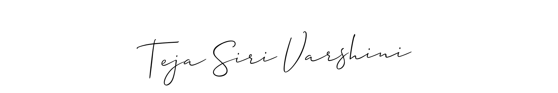 Create a beautiful signature design for name Teja Siri Varshini. With this signature (Allison_Script) fonts, you can make a handwritten signature for free. Teja Siri Varshini signature style 2 images and pictures png