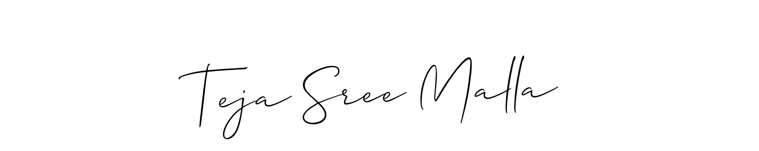 Design your own signature with our free online signature maker. With this signature software, you can create a handwritten (Allison_Script) signature for name Teja Sree Malla. Teja Sree Malla signature style 2 images and pictures png
