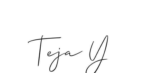 How to make Teja Y signature? Allison_Script is a professional autograph style. Create handwritten signature for Teja Y name. Teja Y signature style 2 images and pictures png