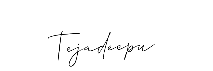 How to make Tejadeepu name signature. Use Allison_Script style for creating short signs online. This is the latest handwritten sign. Tejadeepu signature style 2 images and pictures png