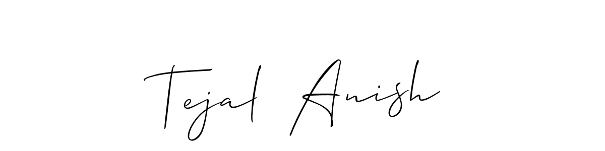 if you are searching for the best signature style for your name Tejal  Anish. so please give up your signature search. here we have designed multiple signature styles  using Allison_Script. Tejal  Anish signature style 2 images and pictures png
