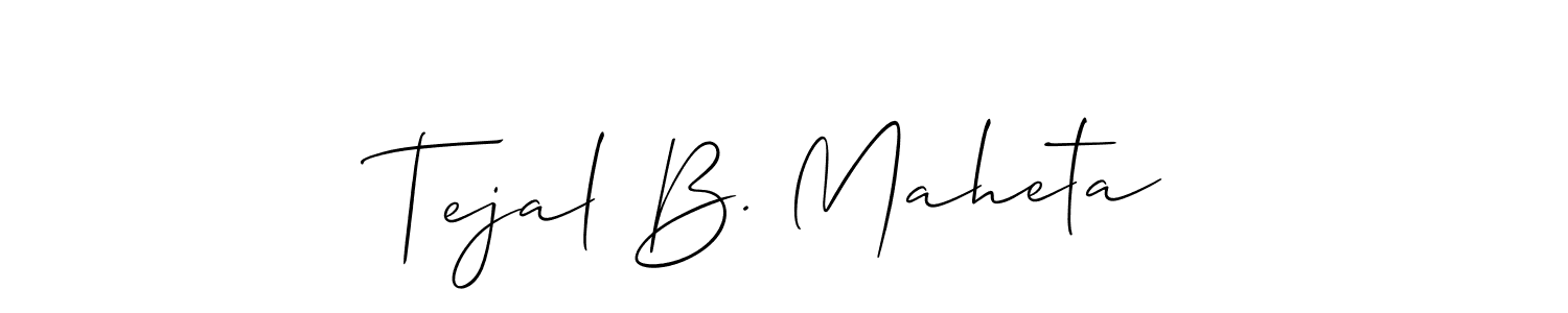 How to Draw Tejal B. Maheta signature style? Allison_Script is a latest design signature styles for name Tejal B. Maheta. Tejal B. Maheta signature style 2 images and pictures png