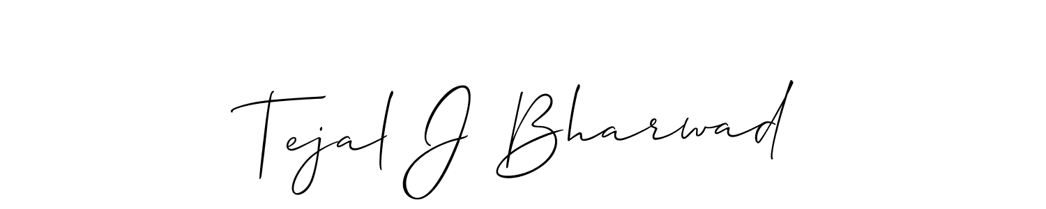 Allison_Script is a professional signature style that is perfect for those who want to add a touch of class to their signature. It is also a great choice for those who want to make their signature more unique. Get Tejal J Bharwad name to fancy signature for free. Tejal J Bharwad signature style 2 images and pictures png