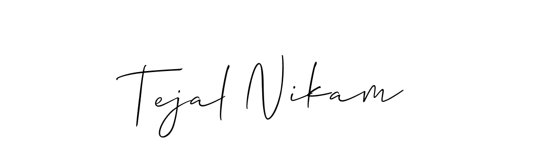 How to make Tejal Nikam signature? Allison_Script is a professional autograph style. Create handwritten signature for Tejal Nikam name. Tejal Nikam signature style 2 images and pictures png