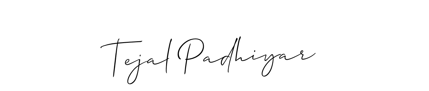 It looks lik you need a new signature style for name Tejal Padhiyar. Design unique handwritten (Allison_Script) signature with our free signature maker in just a few clicks. Tejal Padhiyar signature style 2 images and pictures png