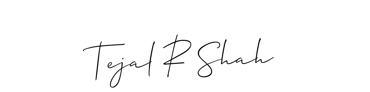 The best way (Allison_Script) to make a short signature is to pick only two or three words in your name. The name Tejal R Shah include a total of six letters. For converting this name. Tejal R Shah signature style 2 images and pictures png