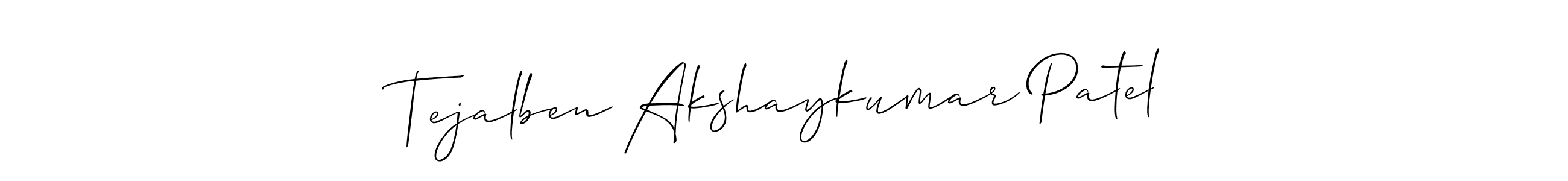 if you are searching for the best signature style for your name Tejalben Akshaykumar Patel. so please give up your signature search. here we have designed multiple signature styles  using Allison_Script. Tejalben Akshaykumar Patel signature style 2 images and pictures png