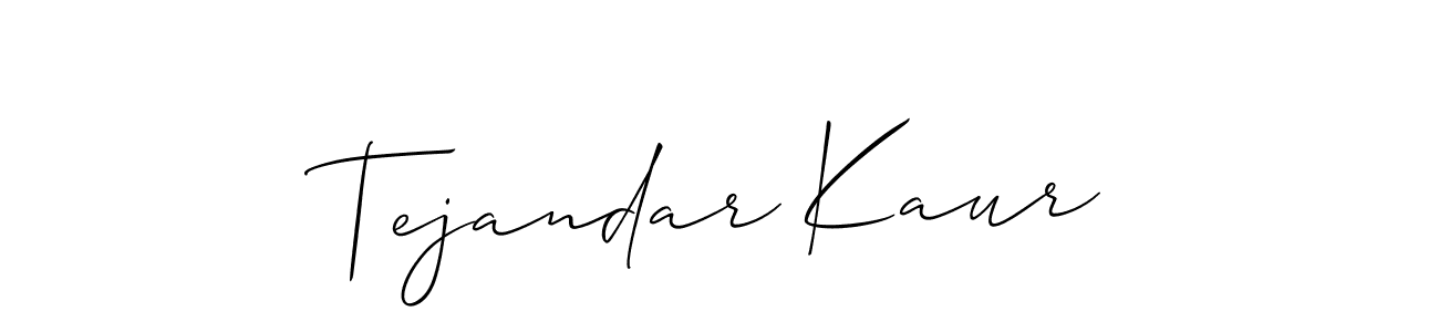 Design your own signature with our free online signature maker. With this signature software, you can create a handwritten (Allison_Script) signature for name Tejandar Kaur. Tejandar Kaur signature style 2 images and pictures png