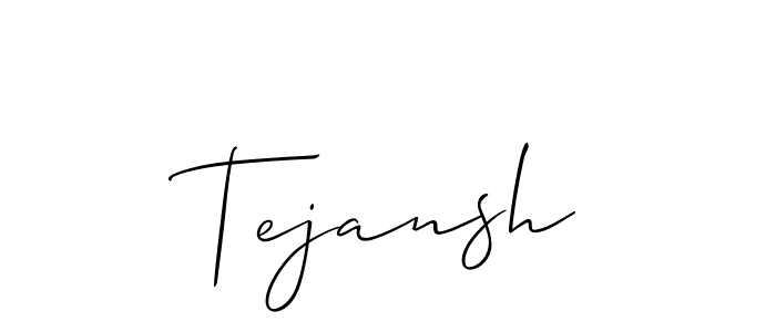 The best way (Allison_Script) to make a short signature is to pick only two or three words in your name. The name Tejansh include a total of six letters. For converting this name. Tejansh signature style 2 images and pictures png