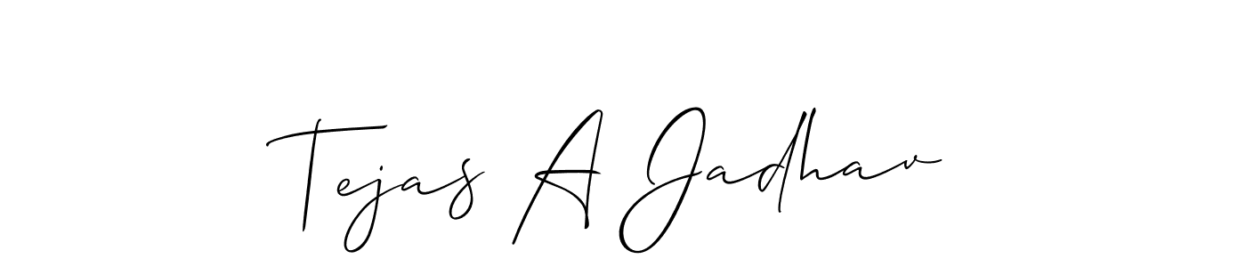 Tejas A Jadhav stylish signature style. Best Handwritten Sign (Allison_Script) for my name. Handwritten Signature Collection Ideas for my name Tejas A Jadhav. Tejas A Jadhav signature style 2 images and pictures png