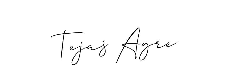 How to make Tejas Agre signature? Allison_Script is a professional autograph style. Create handwritten signature for Tejas Agre name. Tejas Agre signature style 2 images and pictures png