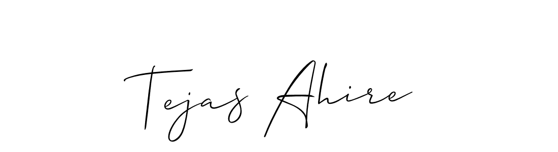 if you are searching for the best signature style for your name Tejas Ahire. so please give up your signature search. here we have designed multiple signature styles  using Allison_Script. Tejas Ahire signature style 2 images and pictures png