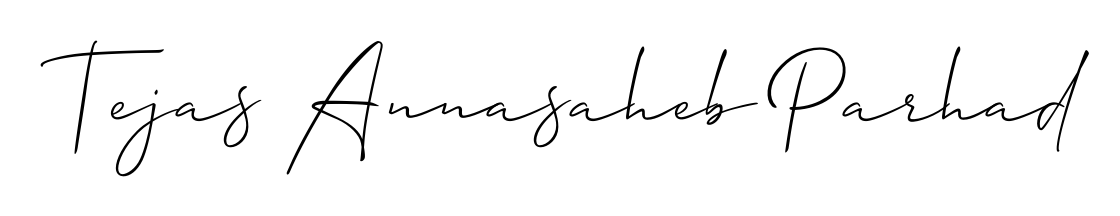 A timeless handwritten aesthetic for Tejas Annasaheb Parhad. The Allison_Script font gives your signature a handcrafted feel with natural curves. Tejas Annasaheb Parhad signature style 2 images and pictures png