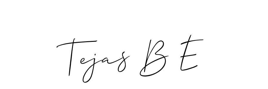 Also You can easily find your signature by using the search form. We will create Tejas B E name handwritten signature images for you free of cost using Allison_Script sign style. Tejas B E signature style 2 images and pictures png