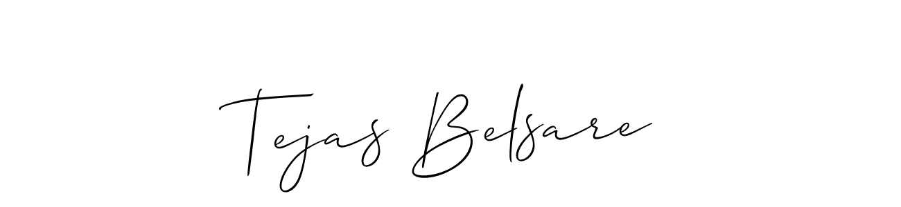 You should practise on your own different ways (Allison_Script) to write your name (Tejas Belsare) in signature. don't let someone else do it for you. Tejas Belsare signature style 2 images and pictures png