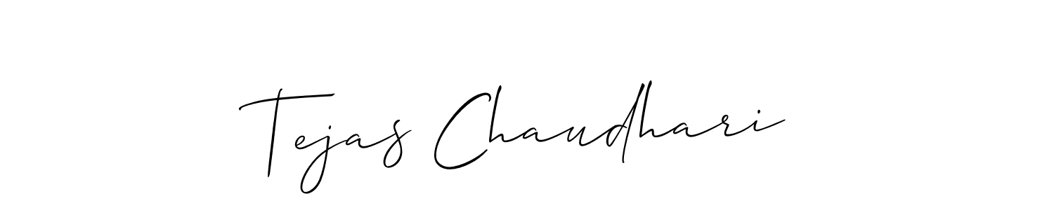 Also we have Tejas Chaudhari name is the best signature style. Create professional handwritten signature collection using Allison_Script autograph style. Tejas Chaudhari signature style 2 images and pictures png