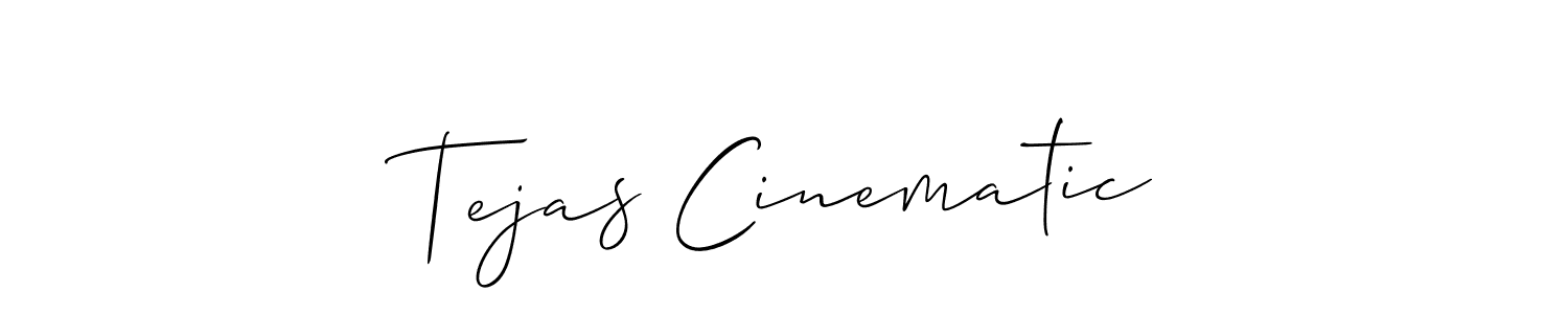 How to make Tejas Cinematic name signature. Use Allison_Script style for creating short signs online. This is the latest handwritten sign. Tejas Cinematic signature style 2 images and pictures png