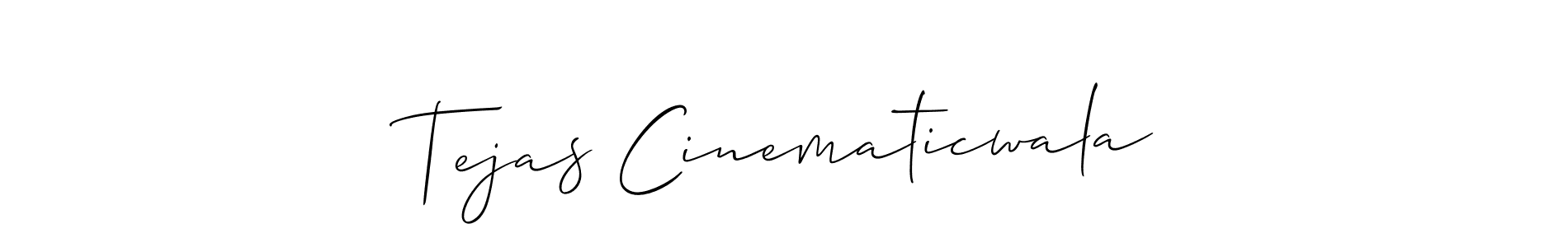 How to make Tejas Cinematicwala signature? Allison_Script is a professional autograph style. Create handwritten signature for Tejas Cinematicwala name. Tejas Cinematicwala signature style 2 images and pictures png