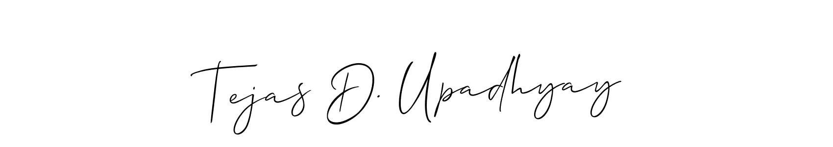 How to make Tejas D. Upadhyay name signature. Use Allison_Script style for creating short signs online. This is the latest handwritten sign. Tejas D. Upadhyay signature style 2 images and pictures png