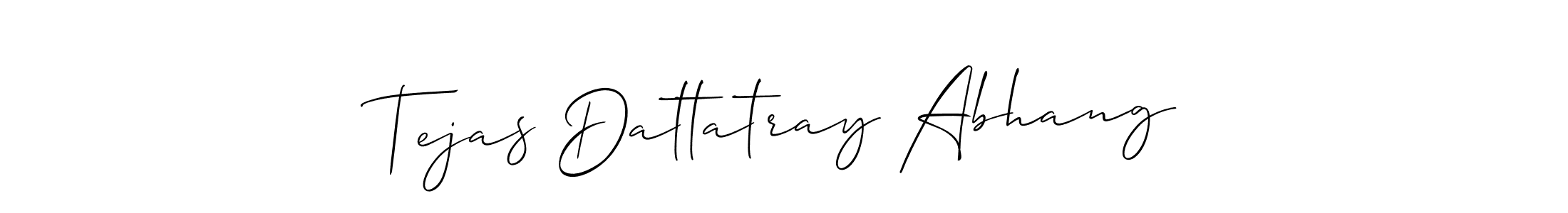 You should practise on your own different ways (Allison_Script) to write your name (Tejas Dattatray Abhang) in signature. don't let someone else do it for you. Tejas Dattatray Abhang signature style 2 images and pictures png